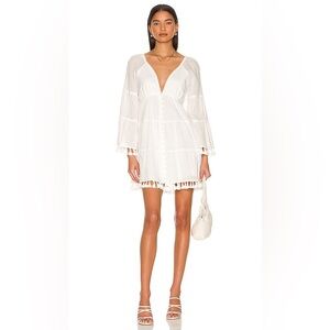 Alice + Olivia Alexandria Open Back Mini Tassel Tunic Dress